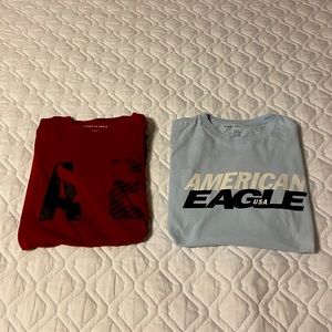 Men’s Light Blue and Red AE Shirts